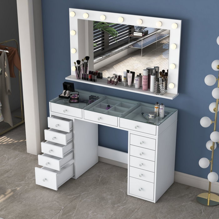 Hanah Home Mesa de Maquillaje BJ197 - 5175 con 13 Focos Hanah Home Mesa de Maquillaje BJ197 - 5175 con 13 Focos